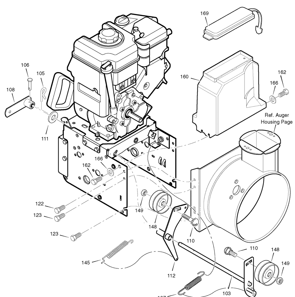 Frame Diagram and Parts List for 632130X16D 2005 Briggs and Stratton Snow Blower
